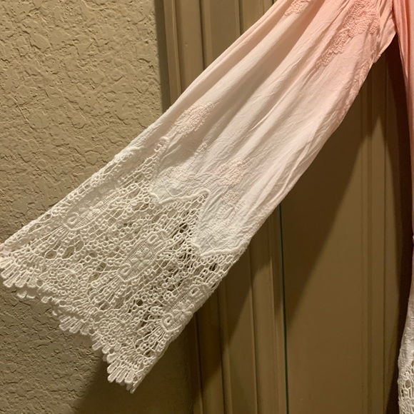 Ombré Elegant Lace Embroidered Long Sleeved Romper - Picture 14 of 15